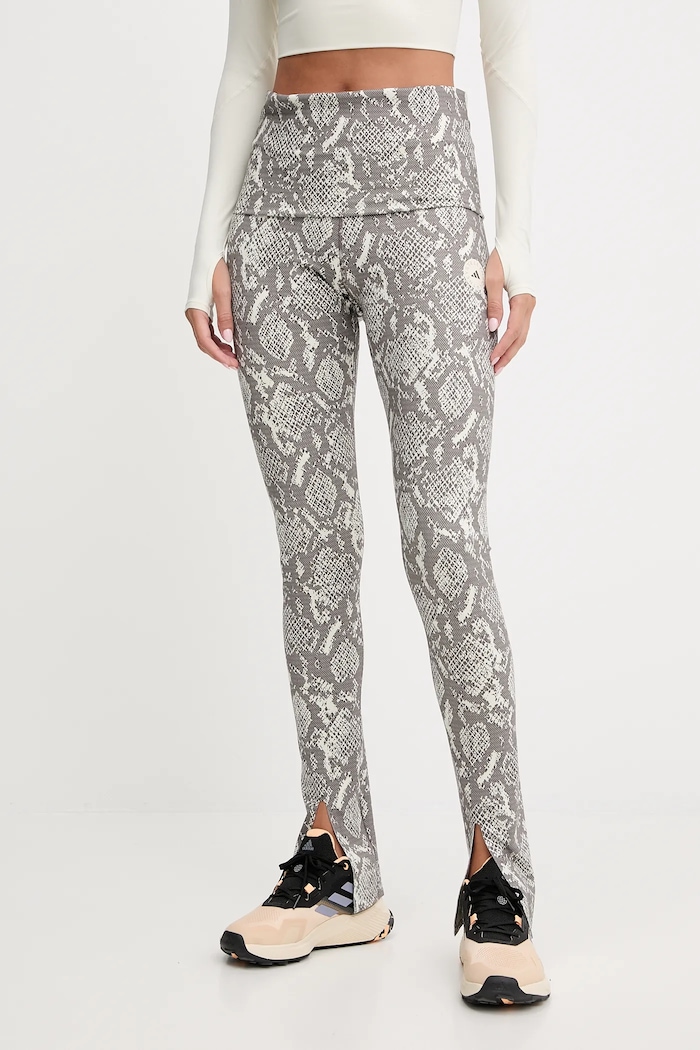 adidas by Stella McCartney leggins de antrenament Training Rolltop Splitcuff Leggings tricotaj gri JM8477