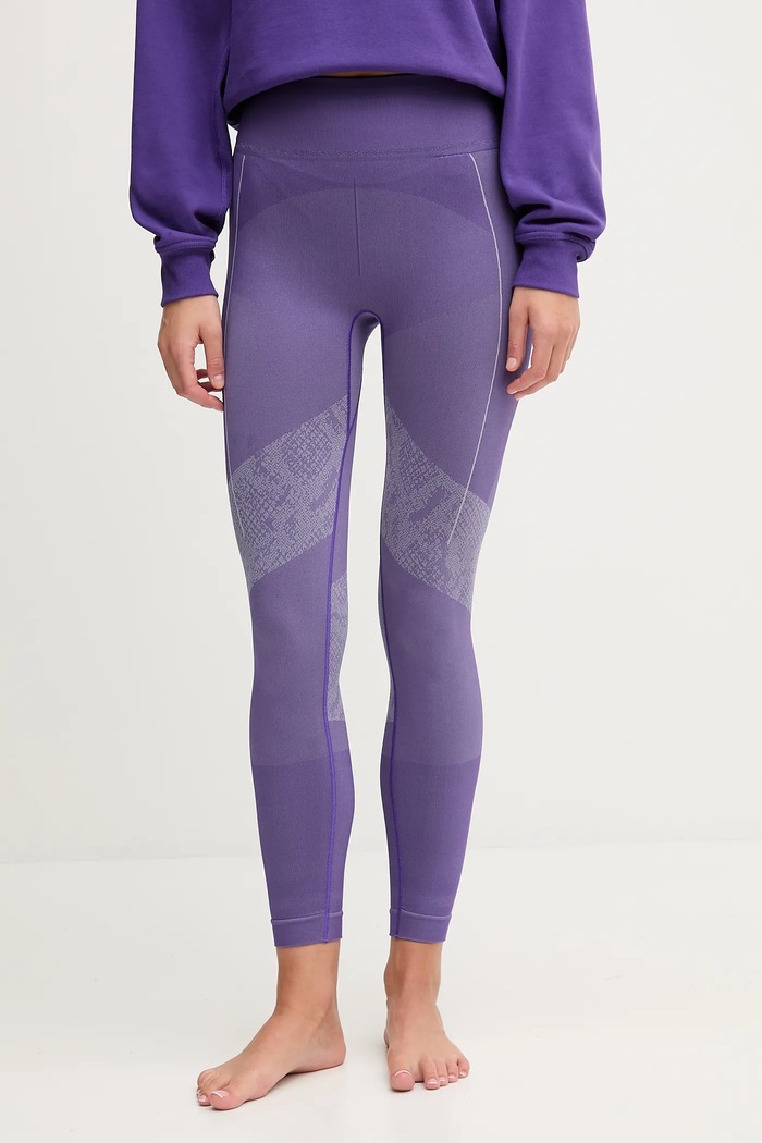 adidas by Stella McCartney legginsy do jogi wzorzyste fioletowy JN0544