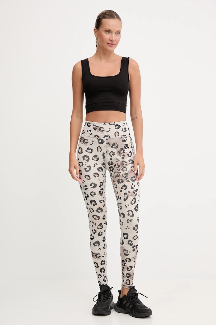 Tréninkové legíny adidas Performance Optime Essentials Full Length Leggings Print JY4606 béžová AW25