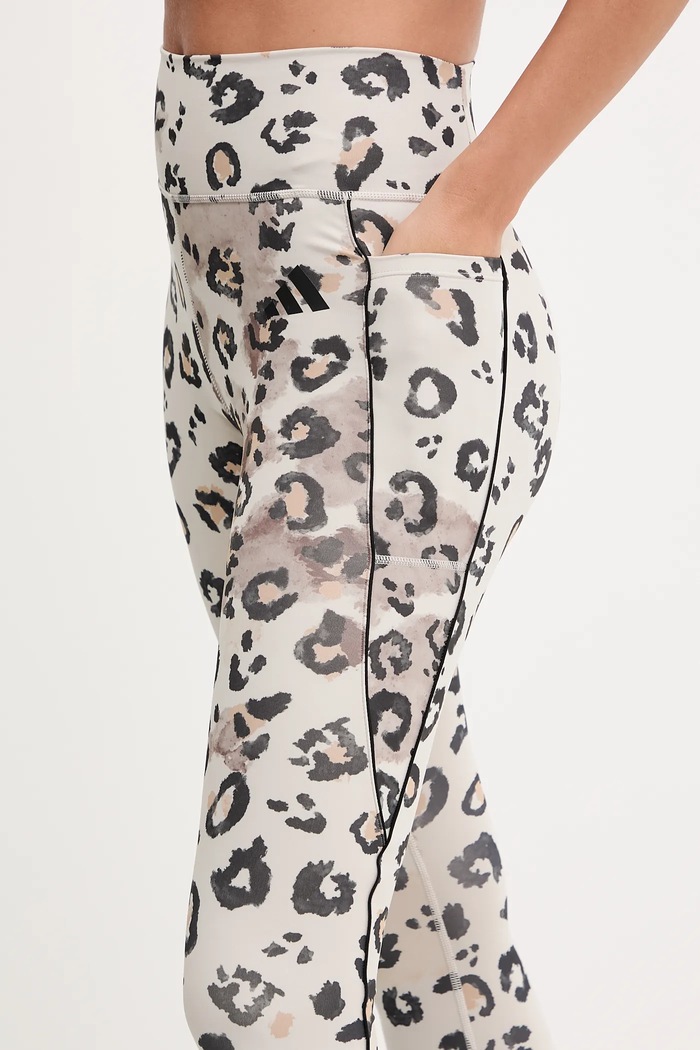 Tréninkové legíny adidas Performance Optime Essentials Full Length Leggings Print béžová JY4606