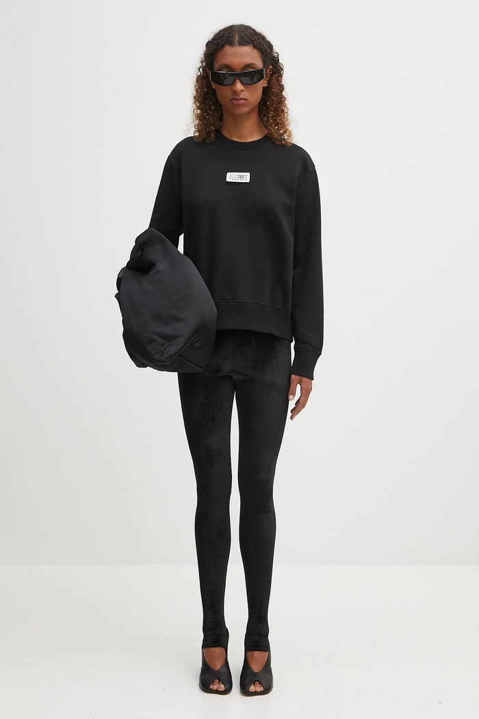 Fiorucci velour leggings Velour Semi-Footed W02FPBPA372VR01BK01 black