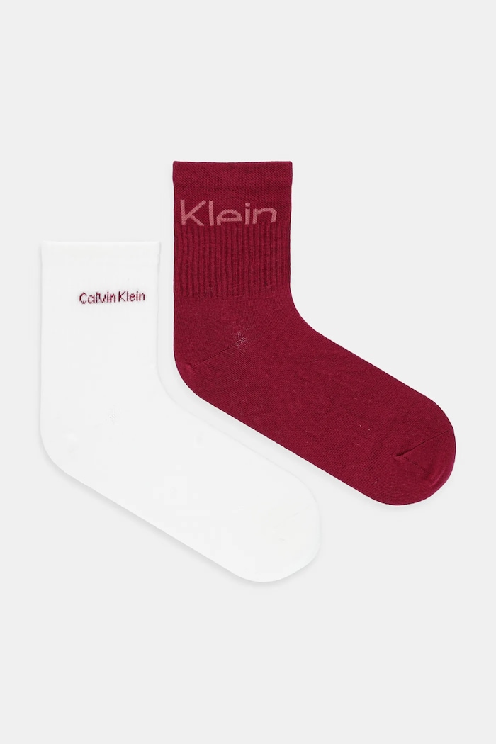 Ponožky Calvin Klein Jeans 2-pak dlhé ponožky burgundské 701235518