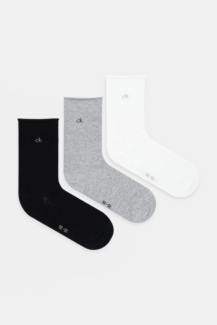 Κάλτσες Calvin Klein 3-pack ψηλές κάλτσες λευκό 701234368