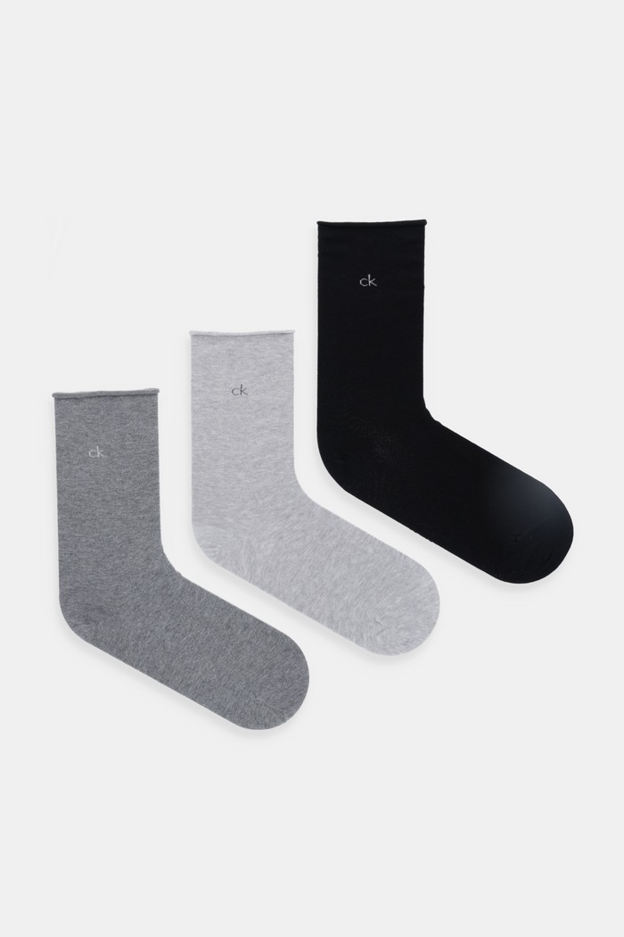 Calvin Klein dámske 3-pak dlhé ponožky sivá 701234368