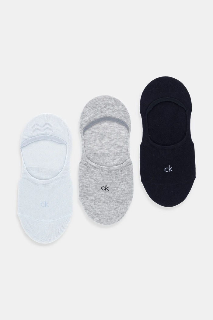 Kotníkové ponožky Calvin Klein 3-pack potisk modrá 701234370