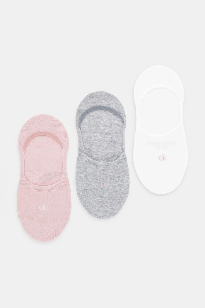 Kotníkové ponožky Calvin Klein 3-pack potisk růžová 701234370