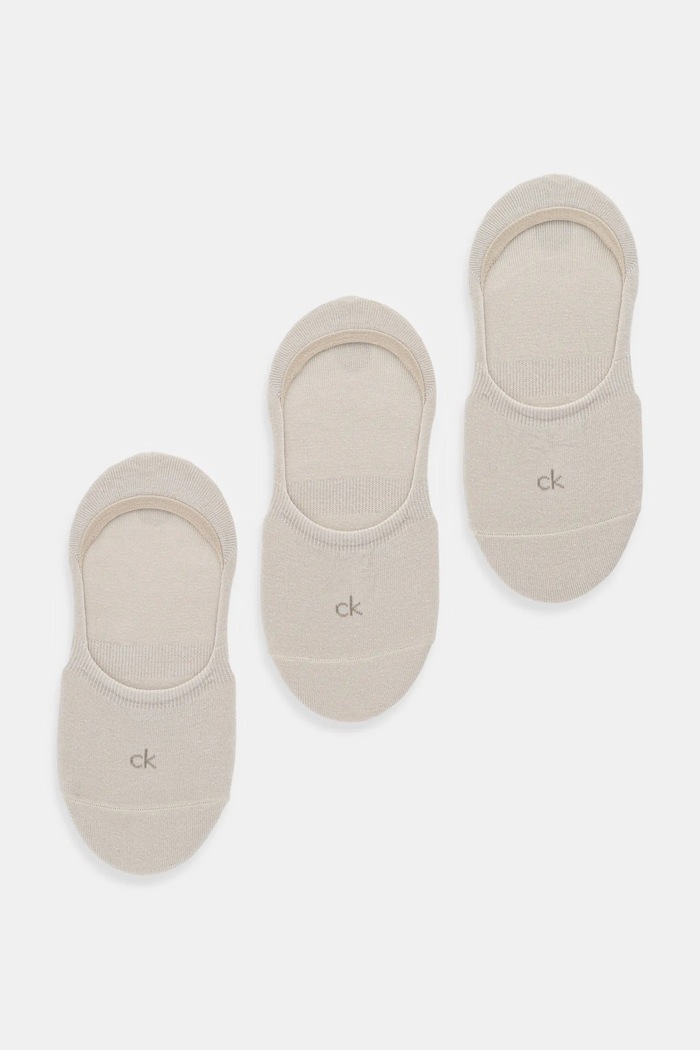 Къси чорапи Calvin Klein (3 чифта) изчистен бежов 701234370