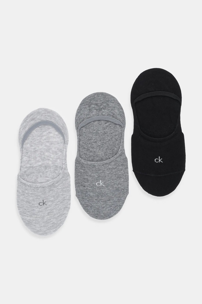 Μικρές κάλτσες Calvin Klein 3-pack στάμπα γκρί 701234370