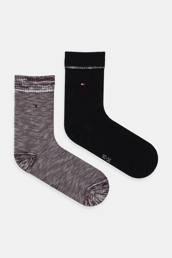 Ponožky Tommy Hilfiger 2-pak dlhé ponožky burgundské 701236460