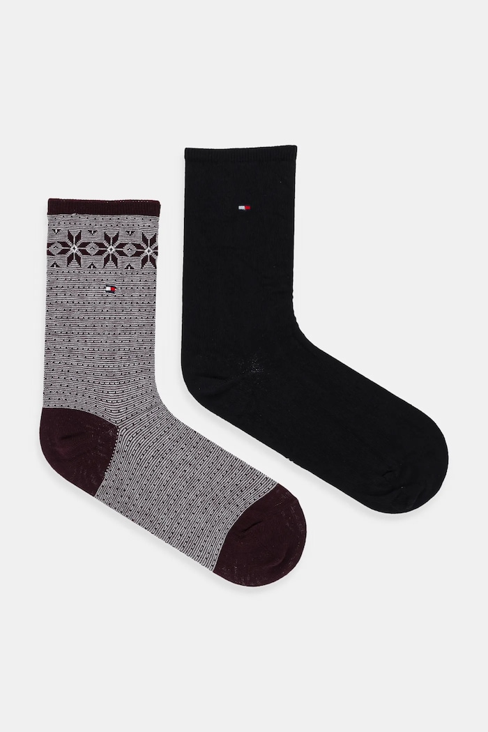Tommy Hilfiger șosete 2-pack sosete lungi burgundia 701236502