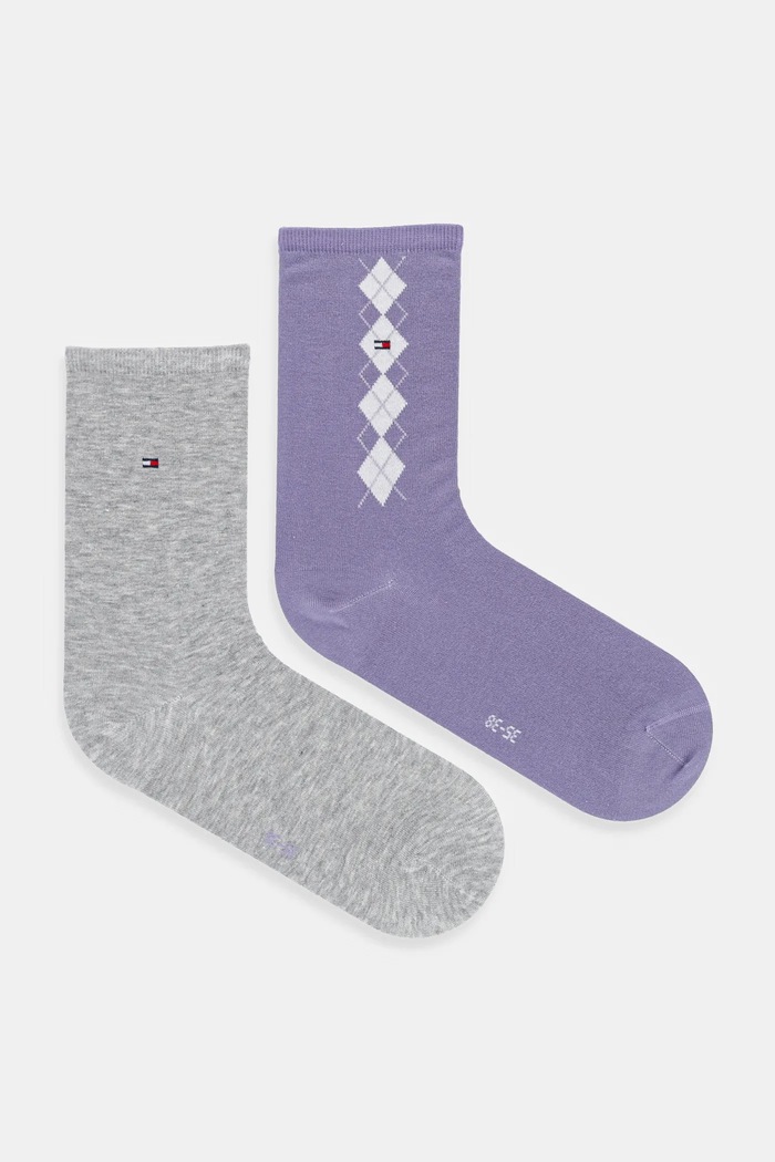 Tommy Hilfiger șosete 2-pack sosete lungi violet 701236734