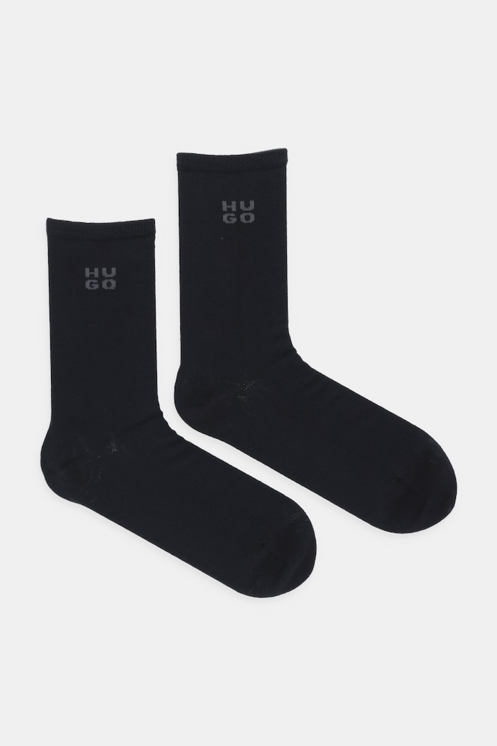Κάλτσες HUGO 2-pack Bashinah ψηλές κάλτσες μαύρο 50549831