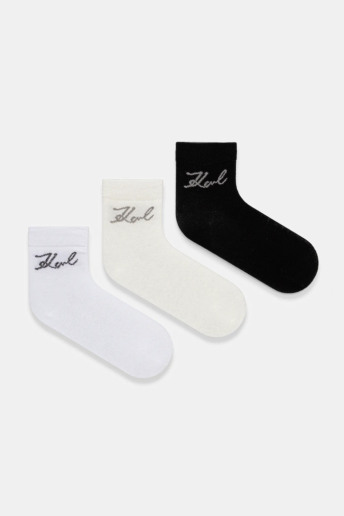 Ponožky Karl Lagerfeld 3-pack dlouhé ponožky bílá A4W47031