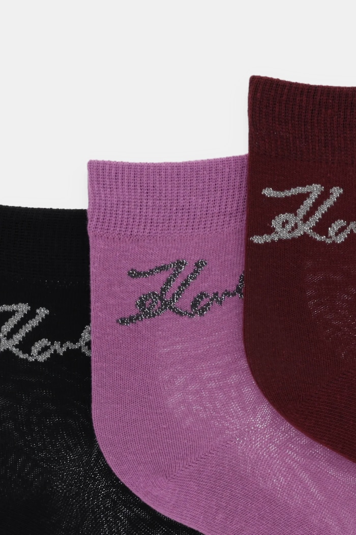 Ponožky Karl Lagerfeld 3-pak K/SIGNATURE A4W47031 ružová SS26