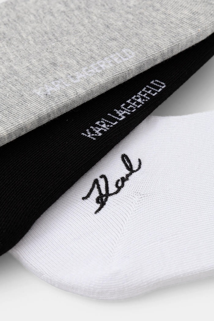 Nogavice Karl Lagerfeld K/SIGNATURE 3-pack A4W47034 siva AW25