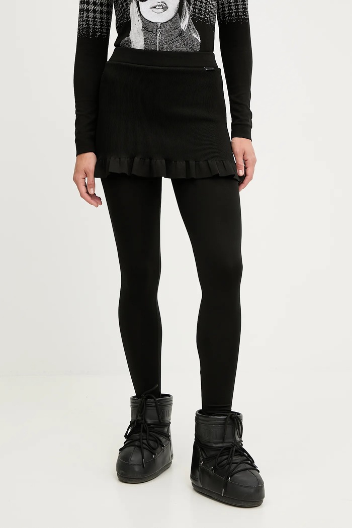 Newland legginsy sportowe LADY SKIRT LEGGINGS z elastanem czarny N46822.15