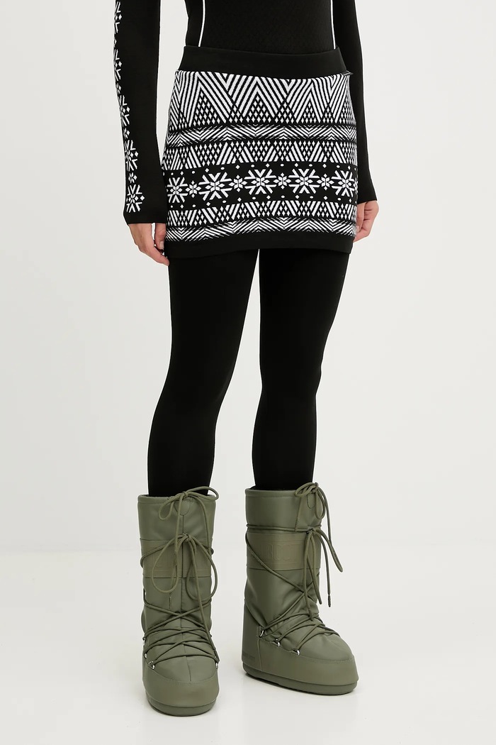 Newland legginsy sportowe LADY SKIRT LEGGINGS wzorzyste czarny N46722.108