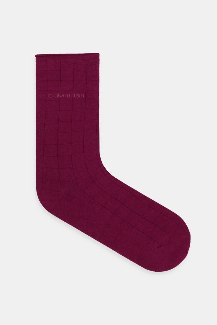 Ponožky Calvin Klein 3-pak jemný vzor burgundské 701235368