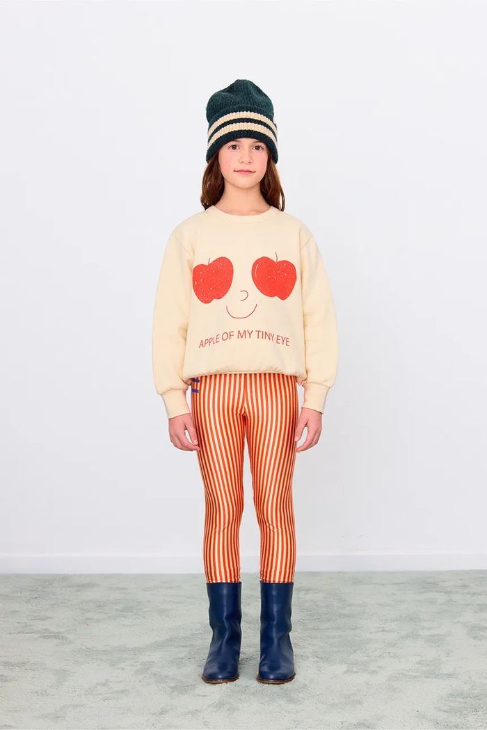 Dětské legíny Tinycottons STRIPES SHINY LEGGINGS pletenina oranžová AW25.331
