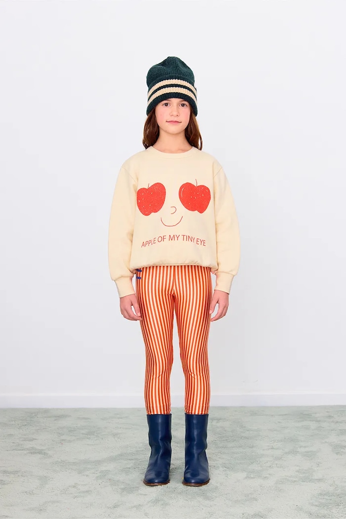 Dětské legíny Tinycottons STRIPES SHINY LEGGINGS pletenina oranžová AW25.331