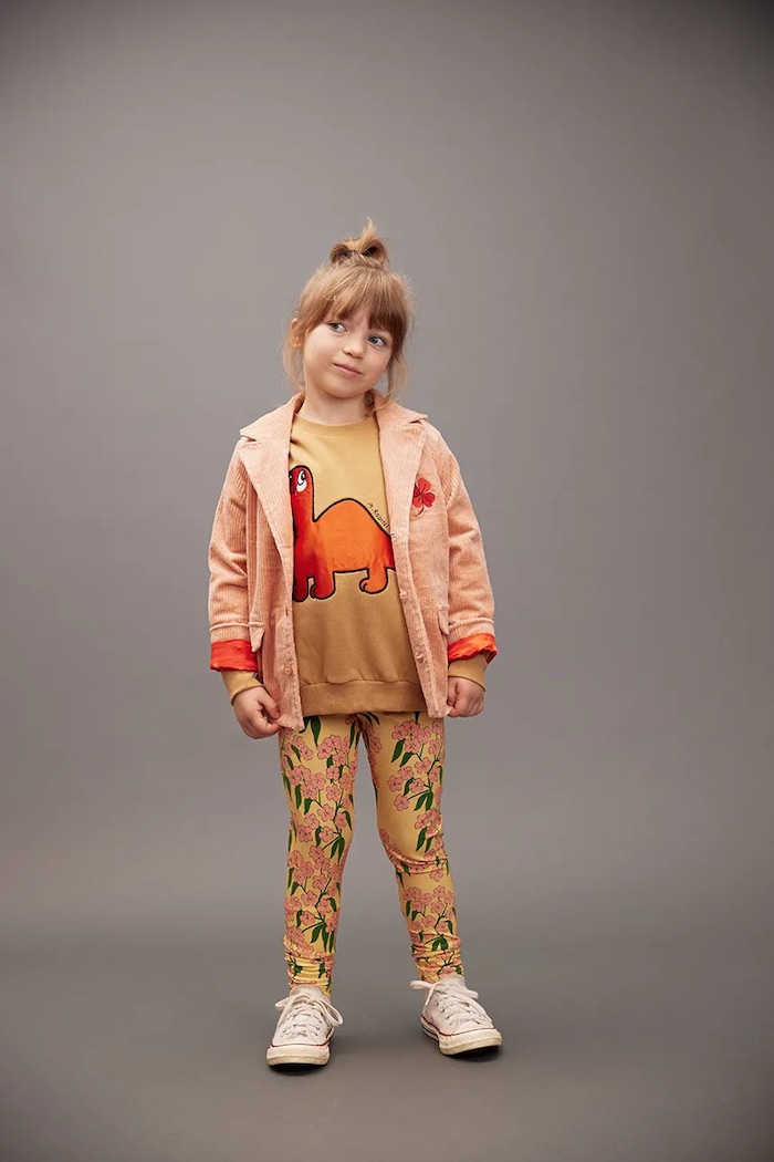 Detské legíny Mini Rodini Alpine flowers s elastanom žltá 25730121