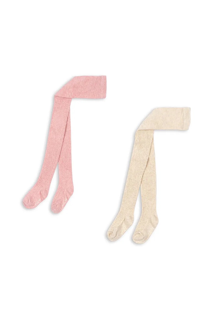 Detské pančuchy Konges Sløjd 2 PACK RIB TIGHTS 2-pak ružová KS103648.9BYA