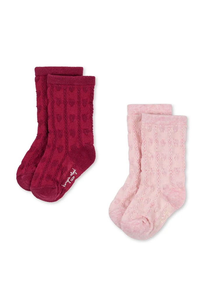 Konges Sløjd Skarpetki dziecięce 2 PACK FINE JAQUARD SOCKS 2-pack czerwony KS103635.9BYA