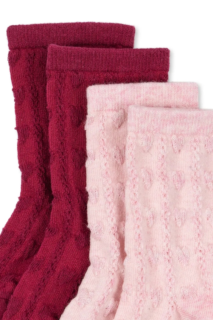 Konges Sløjd Skarpetki dziecięce 2 PACK FINE JAQUARD SOCKS 2-pack KS103635.9BYA czerwony AW25
