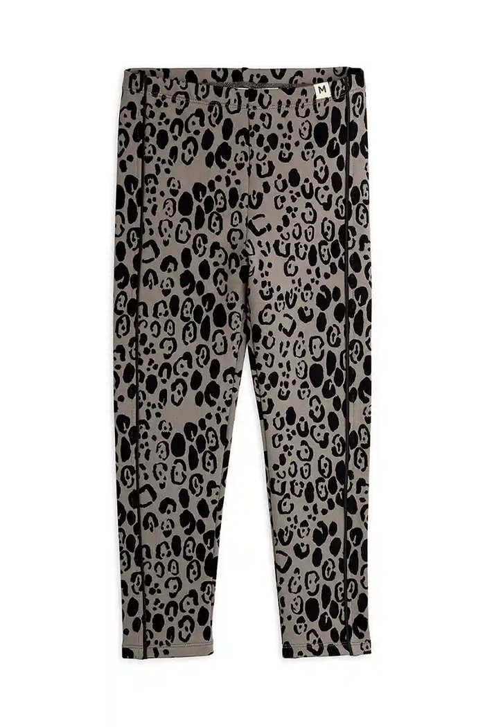 Πουκάμισο με προσθήκη μαλλιού Mini Rodini Leopard εμπριμέ γκρί 25730127