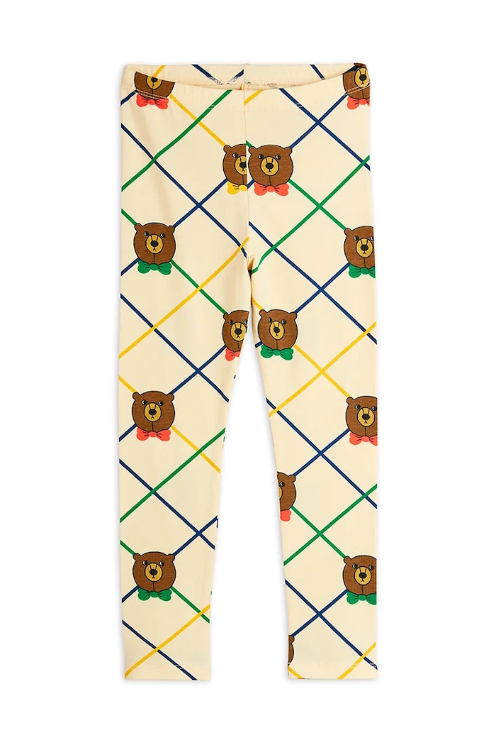 Detské legíny Mini Rodini Bear s elastanom béžová 25730137