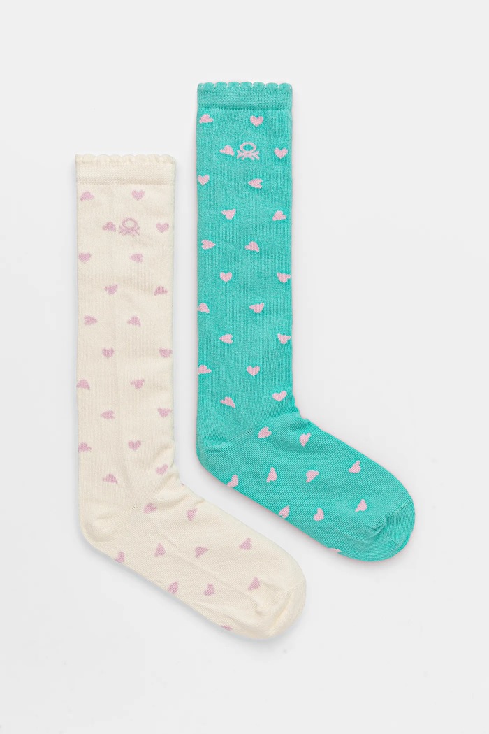 United Colors of Benetton skarpetki dziecięce 2-pack 2-pack turkusowy 6AO30704B.G.G.seasonal