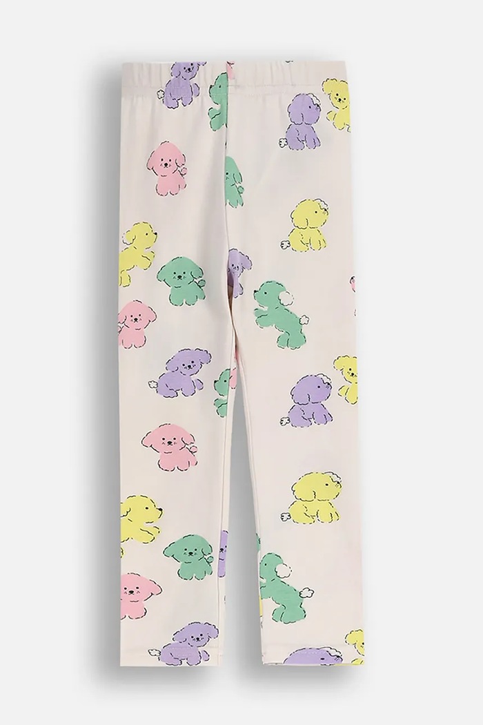 Coccodrillo legginsy z bawełną niemowlęce wzorzyste beżowy ZC5122104HGN
