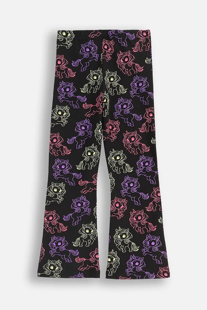 Detské bavlnené legíny Coccodrillo ZC5122102RGK čierna AW25
