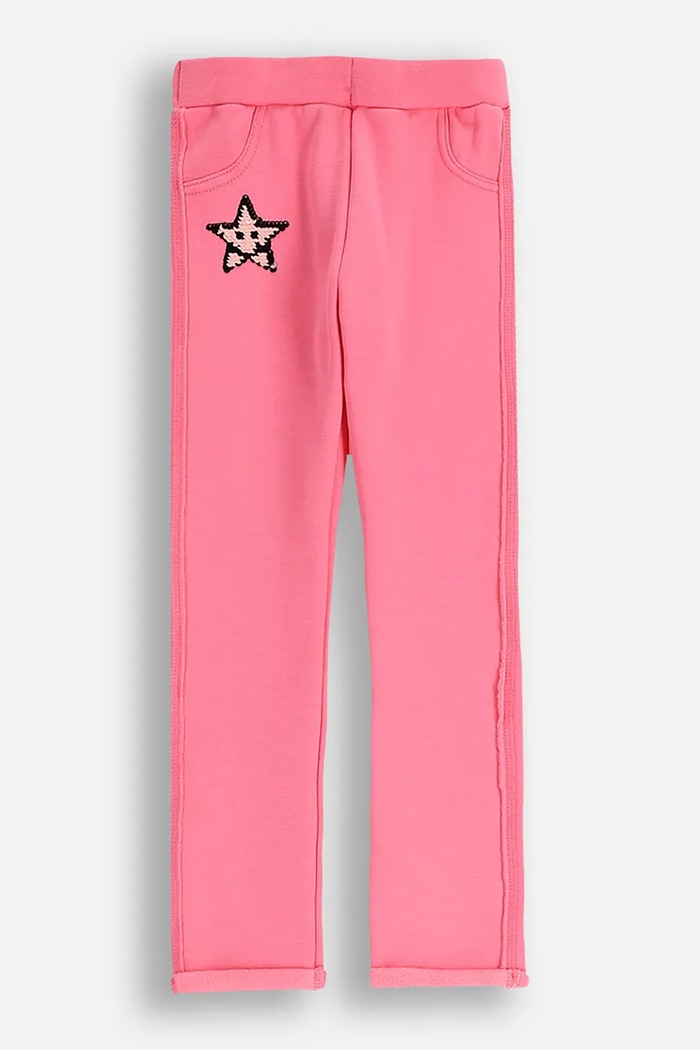 Coccodrillo legginsy dziecięce dzianina różowy ZC5122601CGK