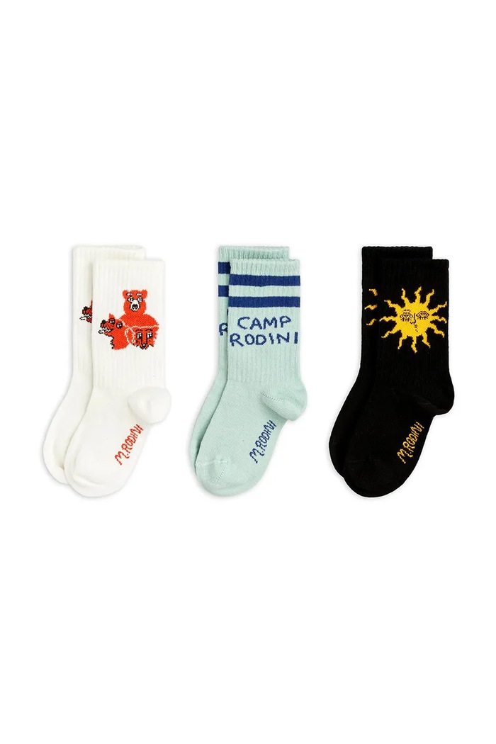 Dječje čarape Mini Rodini Camp Rodini 3-pack visoke čarape plava 2566010500