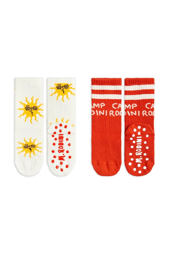 Mini Rodini Skarpetki dziecięce Sun 2-pack 2566010800 czerwony AW25