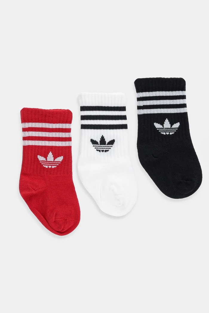 Ponožky pre bábätká adidas Originals 3-pak nášivka červená JW0332