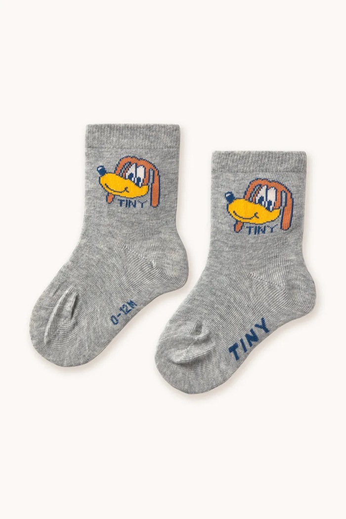 Tinycottons Șosete copii DOG MEDIUM SOCKS gri AW25.491