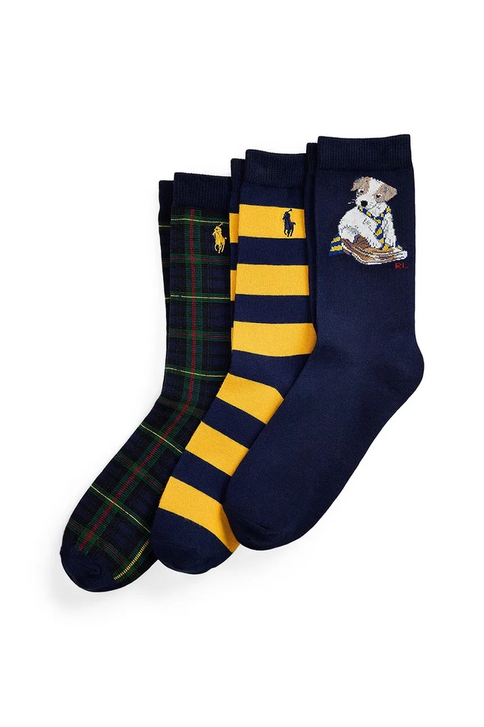 Polo Ralph Lauren skarpetki dziecięce 3-pack granatowy 444P03154001