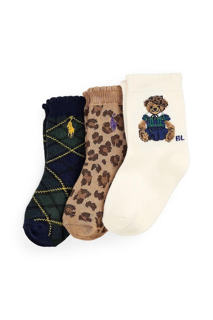 Дитячі шкарпетки Polo Ralph Lauren 3-pack темно-синій 445P03251001