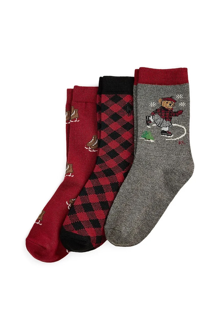 Polo Ralph Lauren șosete copii 3-pack burgundia 447P03265001