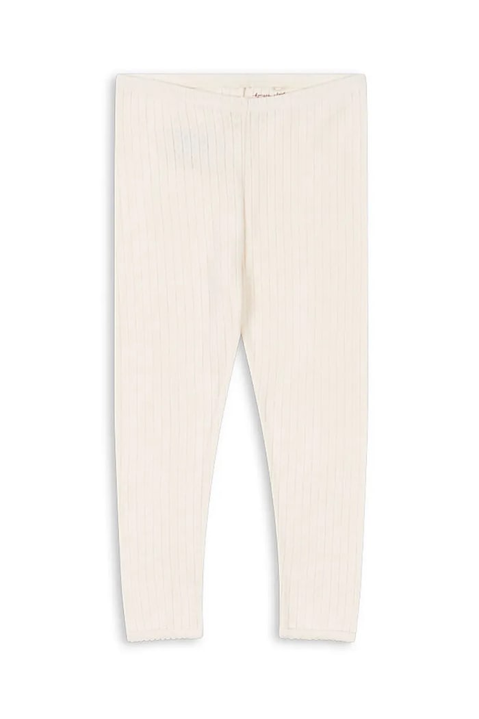 Konges Sløjd legginsy bawełniane dziecięce MINNIE PANTS GOTS wzorzyste beżowy KS103922.9BYA