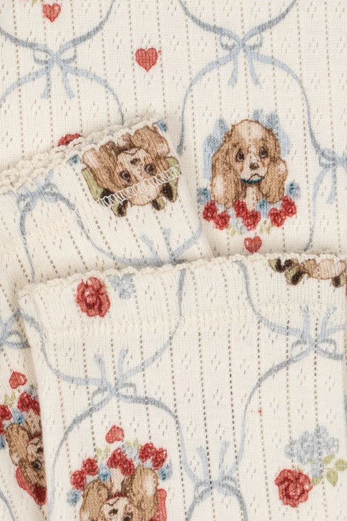 Konges Sløjd legginsy bawełniane dziecięce MINNIE PANTS GOTS beżowy KS103922.9BYA