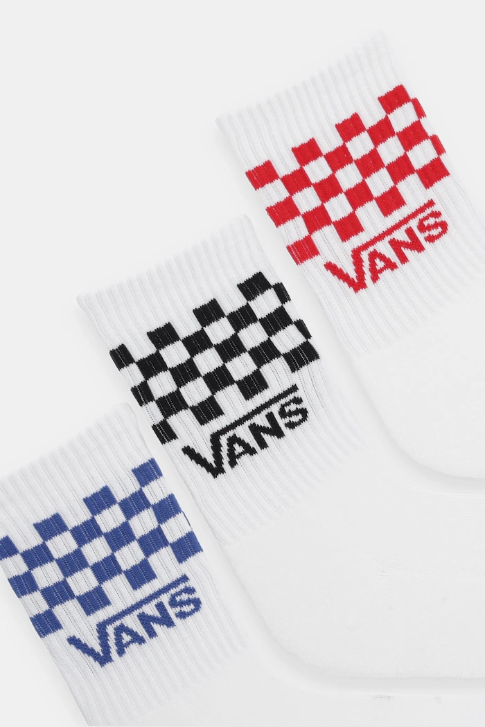 Dječje čarape Vans Classic Check Crew 3-pack VN000Q1QWHT1 bijela AW25