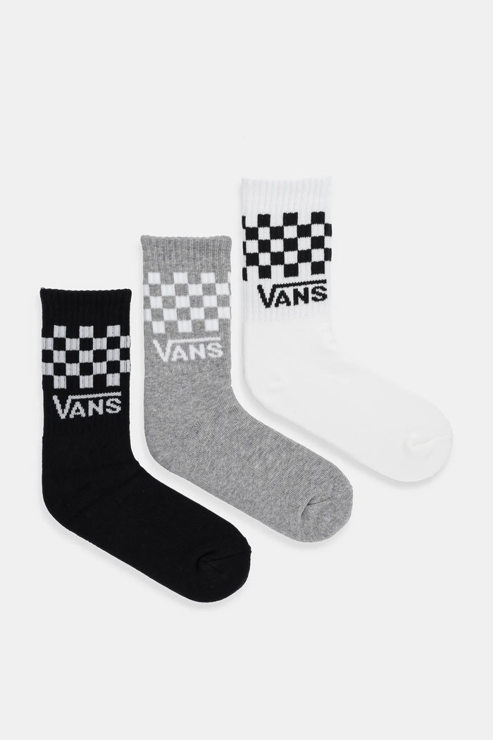 Dětské ponožky Vans Classic Check Crew 3-pack bílá VN000Q1QY281