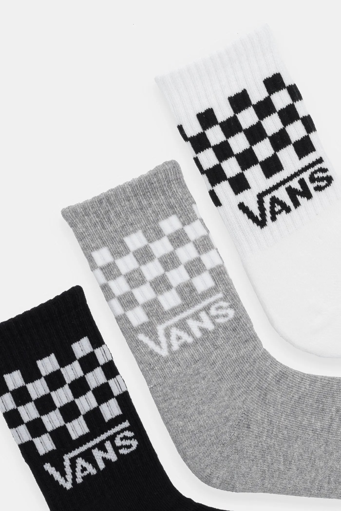 Dětské ponožky Vans Classic Check Crew 3-pack VN000Q1QY281 bílá AW25