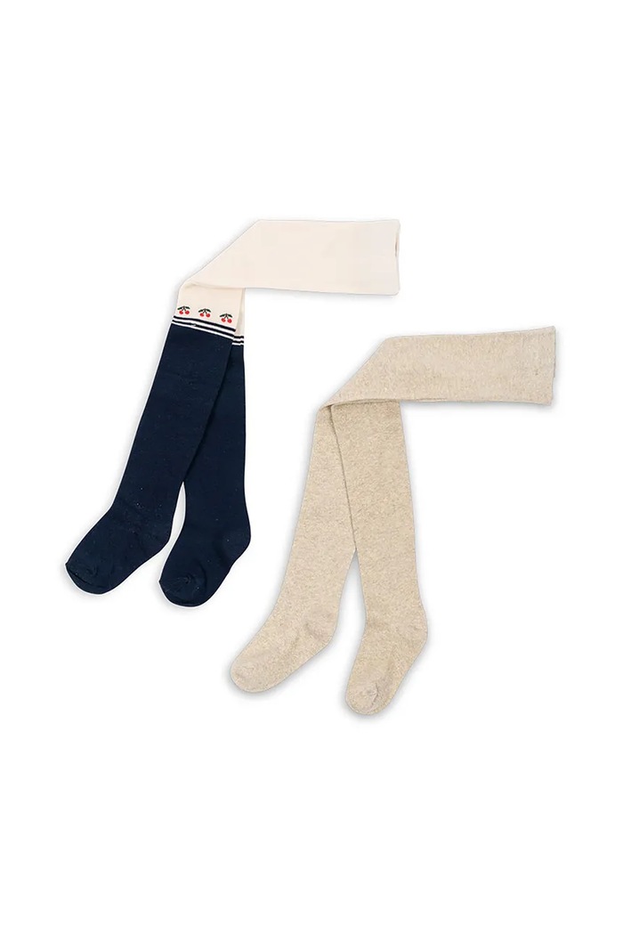 Detské pančuchy Konges Sløjd 2 PACK CHERRY LUREX TIGHTS 2-pak béžová KS103629.9BYA