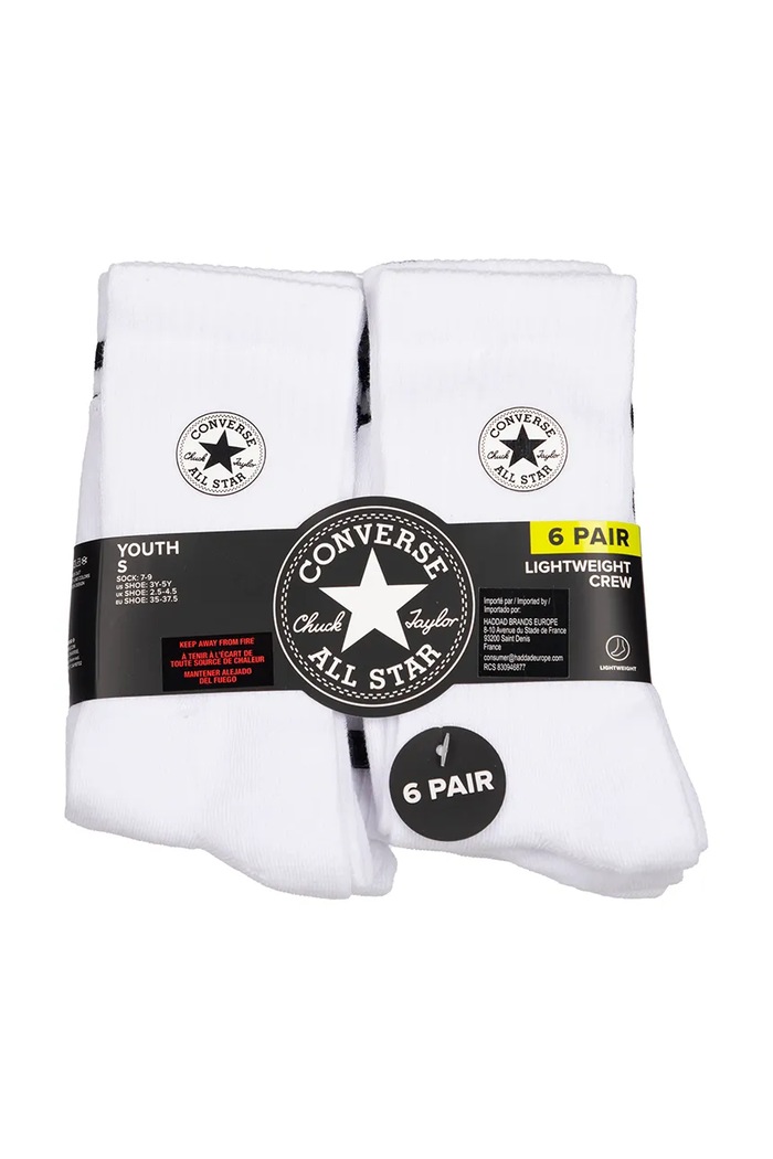 Converse șosete copii 6-pack BC0402 alb AW25