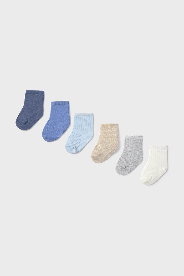 Mayoral Newborn skarpety dziecięce 6-pack niebieski 9918.1D.Newborn.9BYA