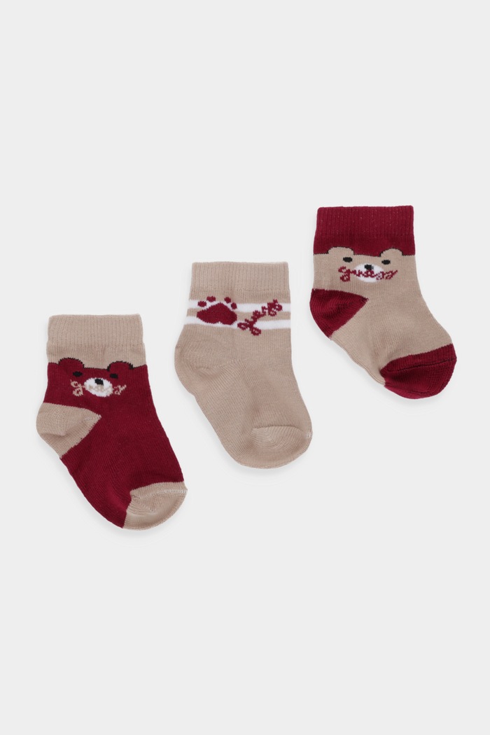 Κάλτσες μωρού Guess 3-pack καφέ H5BW14.Z3G10.9BYA